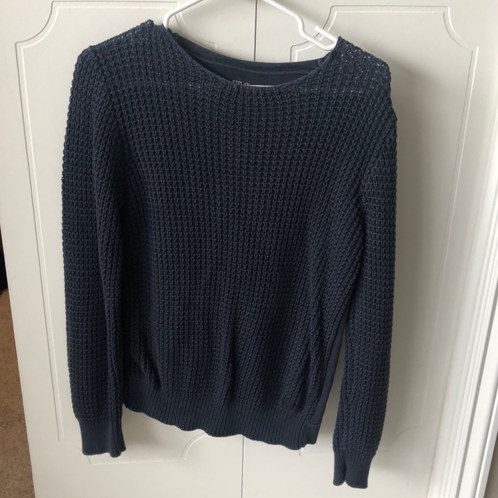 Navy blue knit sweater